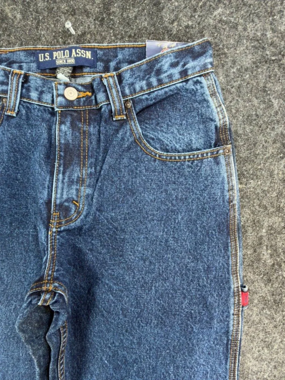 U.S. Polo Assn Carpenter Jeans Boys 16 Blue Cotton Easy Fit Regular Leg NWT